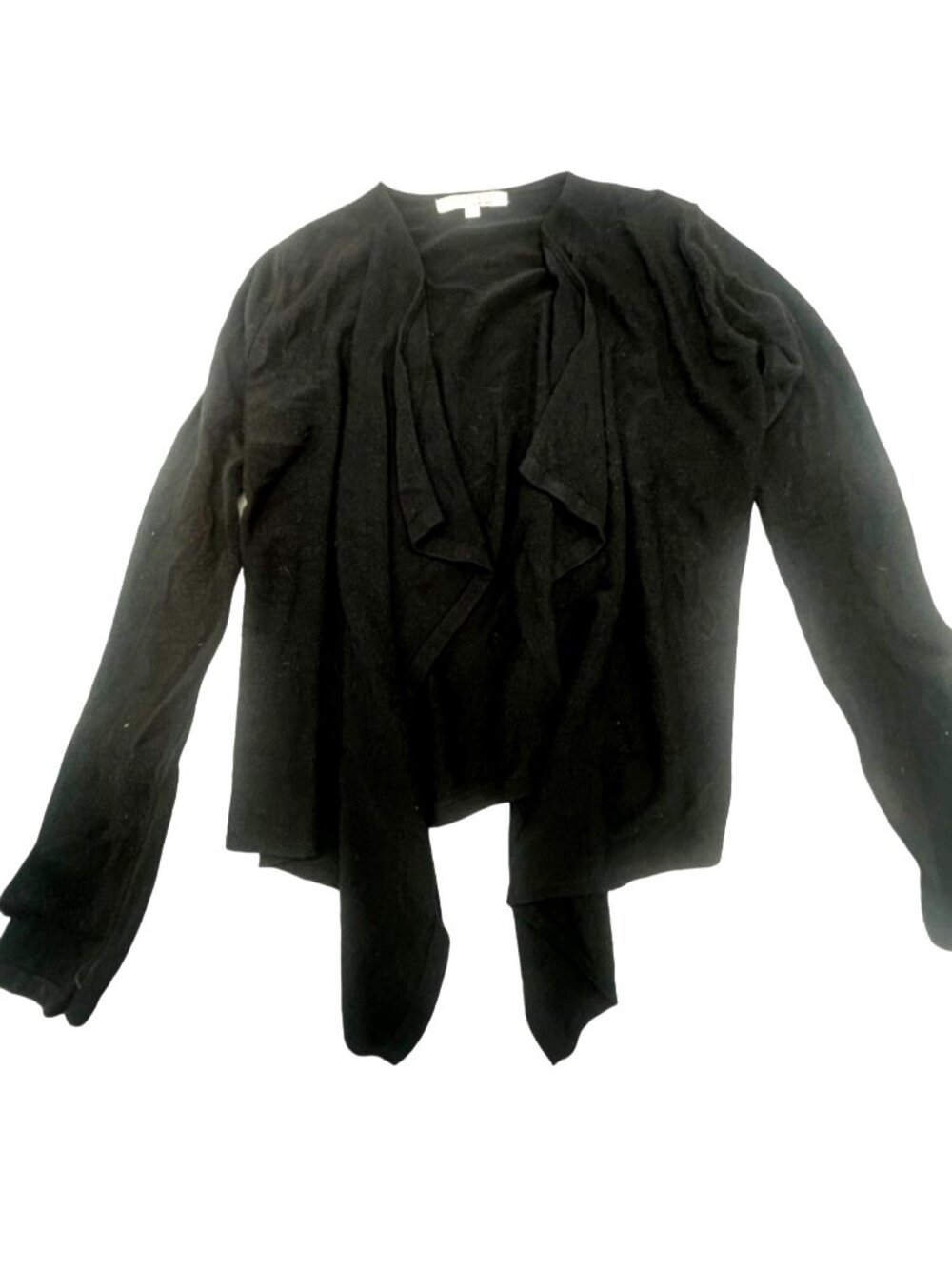 company ellen tracy open front cardigan long sleeve acrylic black small READ